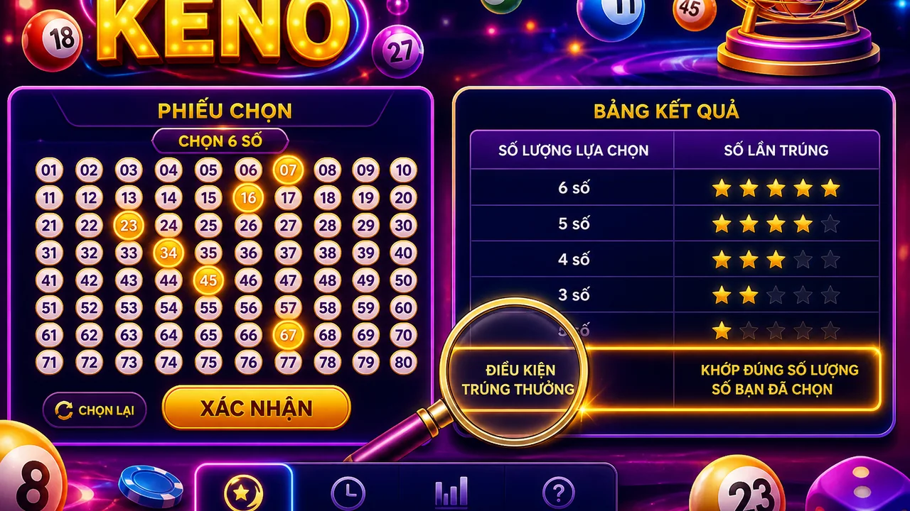 Đọc phiếu, số trúng và bảng trả thưởng Keno Alo789 đúng cách